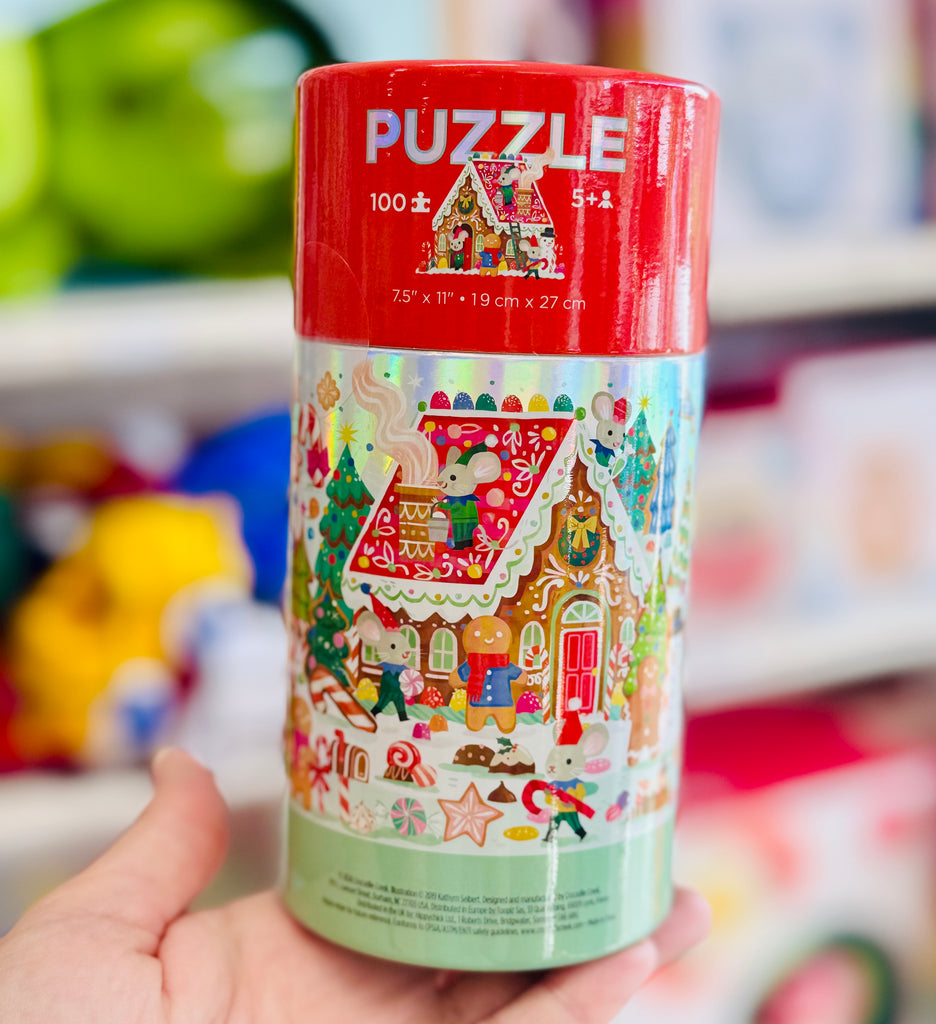 Gingerbread House Christmas Puzzle - Holographic 100pc Ages 5+