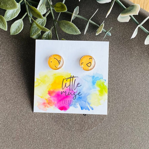 Little Muse Creations - Glass Face emoji Studs