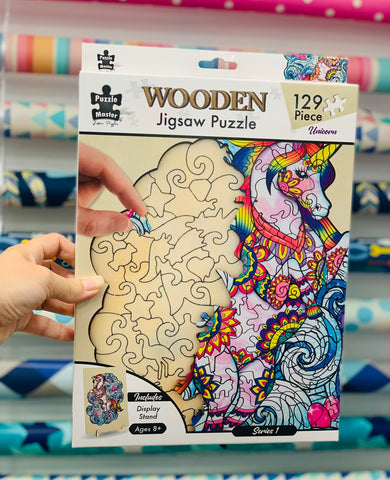 129 Piece Wooden Jigsaw Puzzle - Unicorn