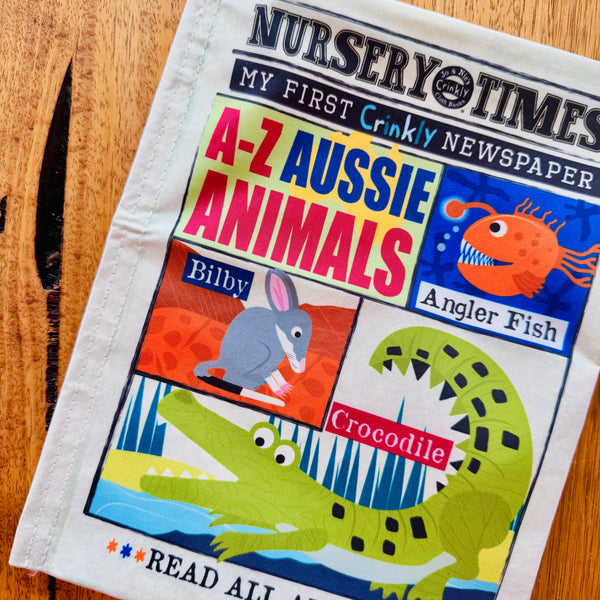 Nursery Times Crinkly Newspaper - A-Z Aussie Animals