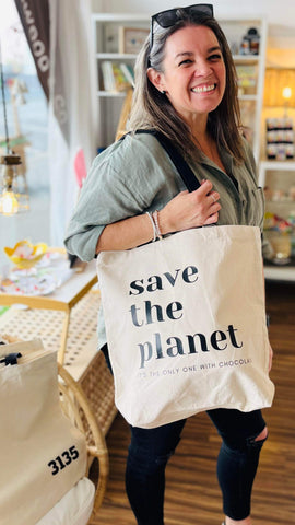 TOTE BAG - 'Save the Planet, It’s the Only One with Chocolate'