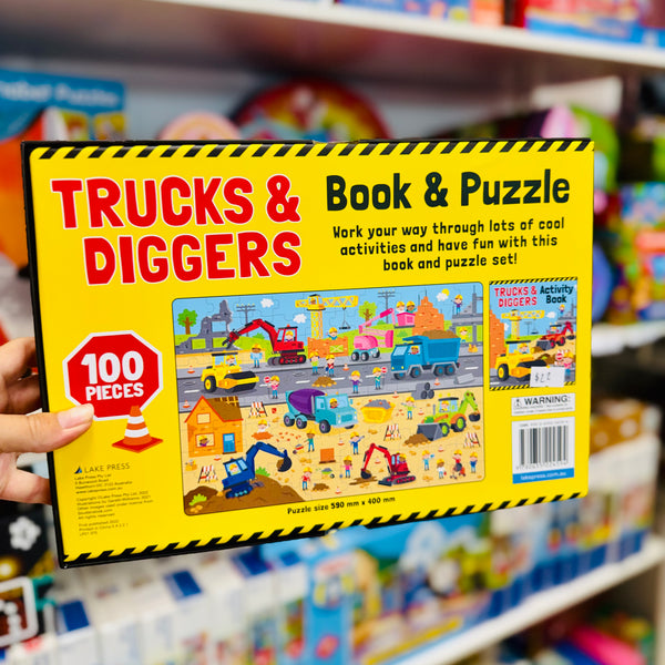 Trucks & Diggers Book & Puzzle. (JG)