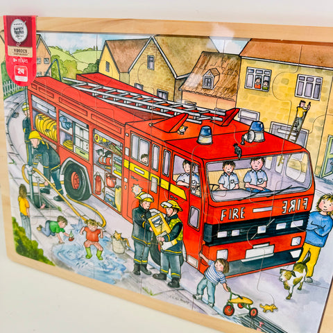 Bigjigs Wooden Tray Puzzle - Fire Engine