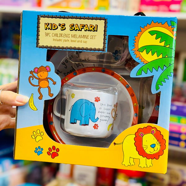 Kids Safari - 3pc Children’s Melamine Set