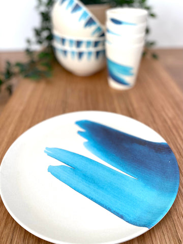 Bamboo Plate -  Blue Wave