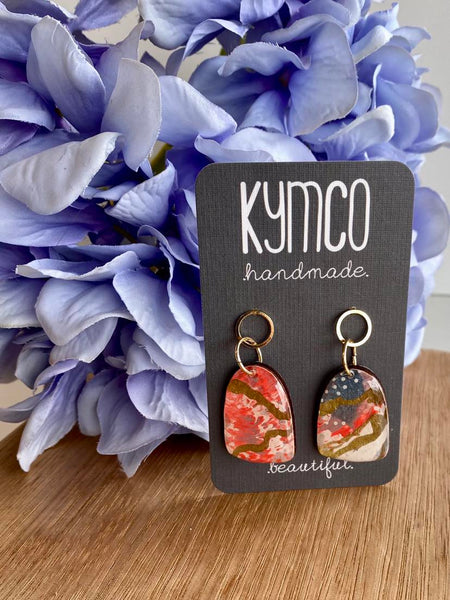 KymCo - Large Drop Arch stud earrings - Sunset Sands