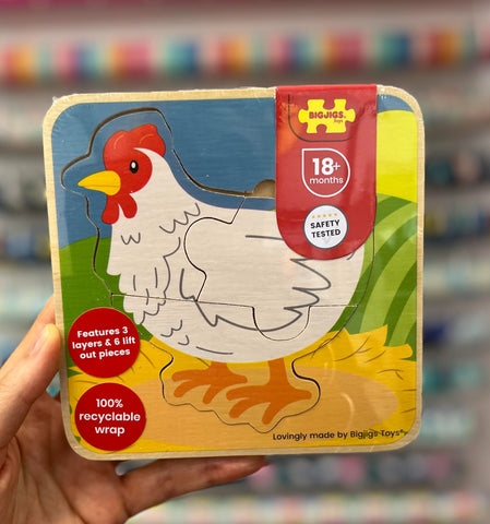 Wooden Lifecycle Puzzle - Chicken
