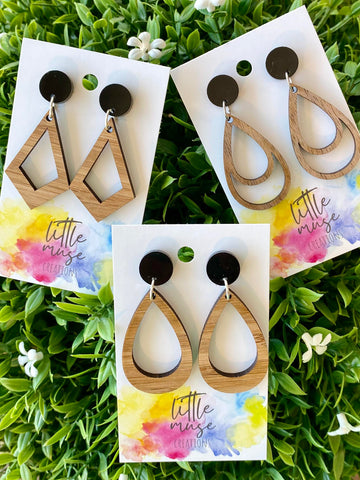 Little Muse Creations -  Bamboo Walnut Dangles