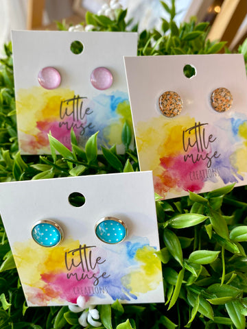Little Muse Creations - Small Glass Studs