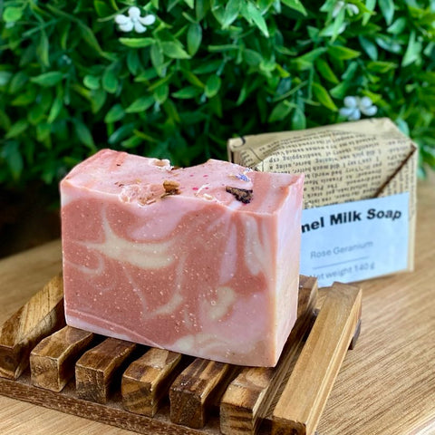 Long & Evie Mei -  Rose Geranium Camel Milk Soap 140g