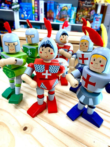 Wooden Knight Bendy Figurines- Kaper Kidz