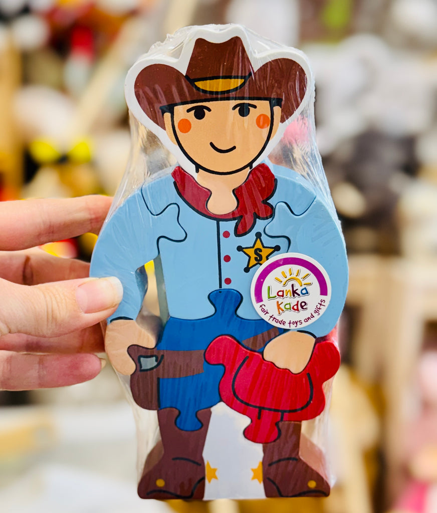 Cow Boy Chunky Wooden Puzzle - Lanka Kade