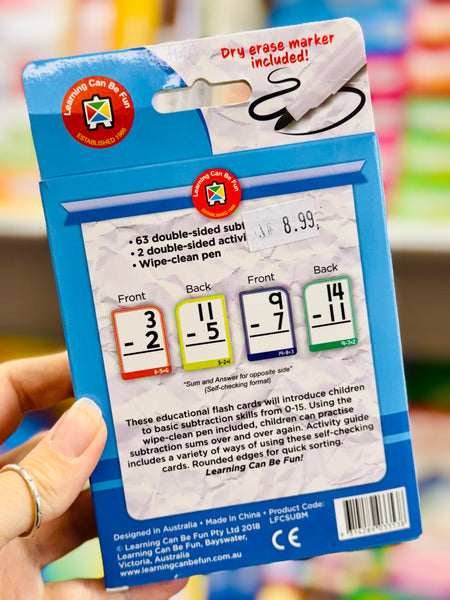 Write & Wipe Flash Cards - Subtraction 0-15