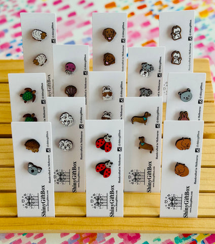 Hand Painted Wooden Earrings