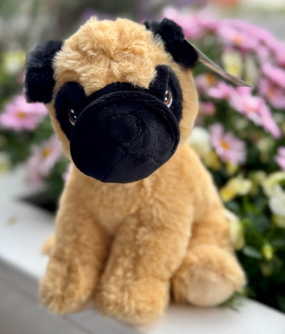 Soft Toy Dog - Tan & Black