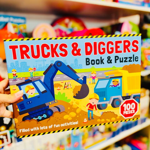 Trucks & Diggers Book & Puzzle. (JG)