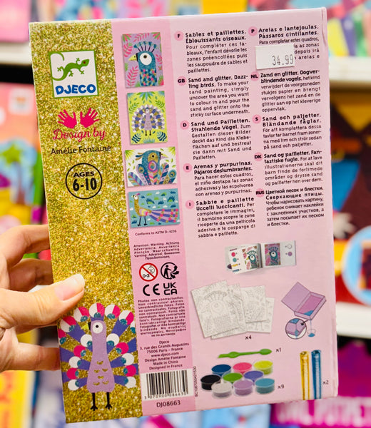 Djeco - Sand and Glitter Dazzling birds