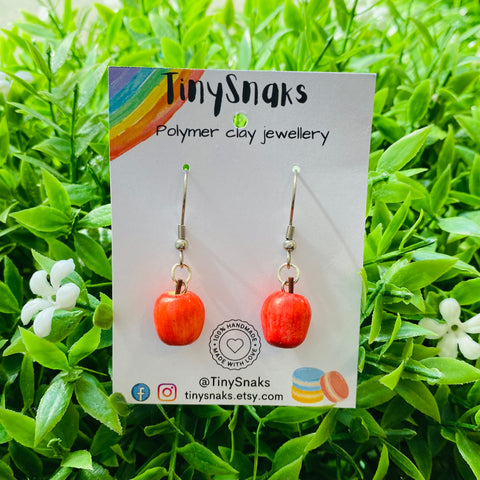 Tiny Snaks - Apple Earrings