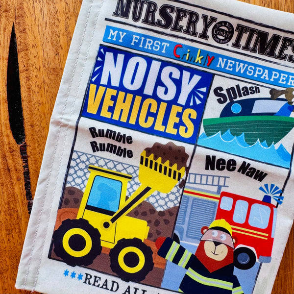 Nursery Times Crinkly Newspaper - Noisy Vehicles
