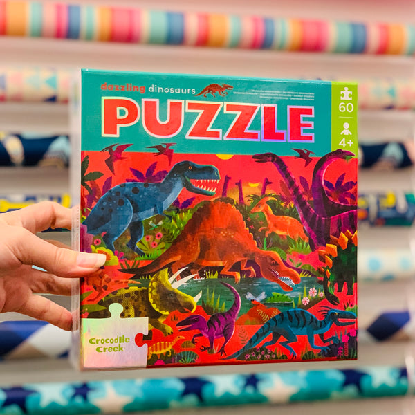Foil Puzzle 60 pc - Dazzling Dinos
