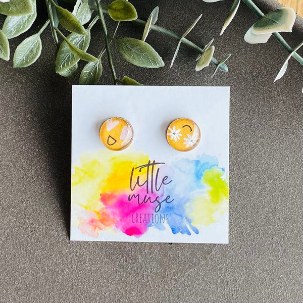 Little Muse Creations - Glass Face emoji Studs