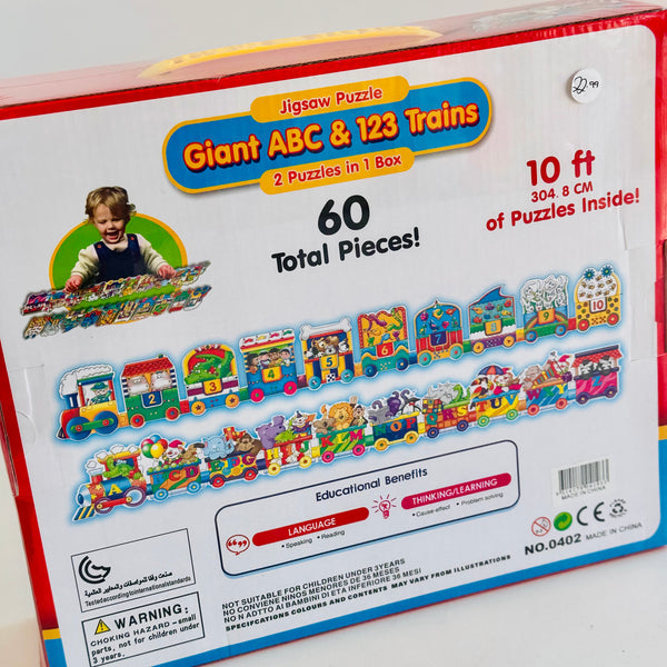 Giant ABC & 123 Trains 60pc Puzzle