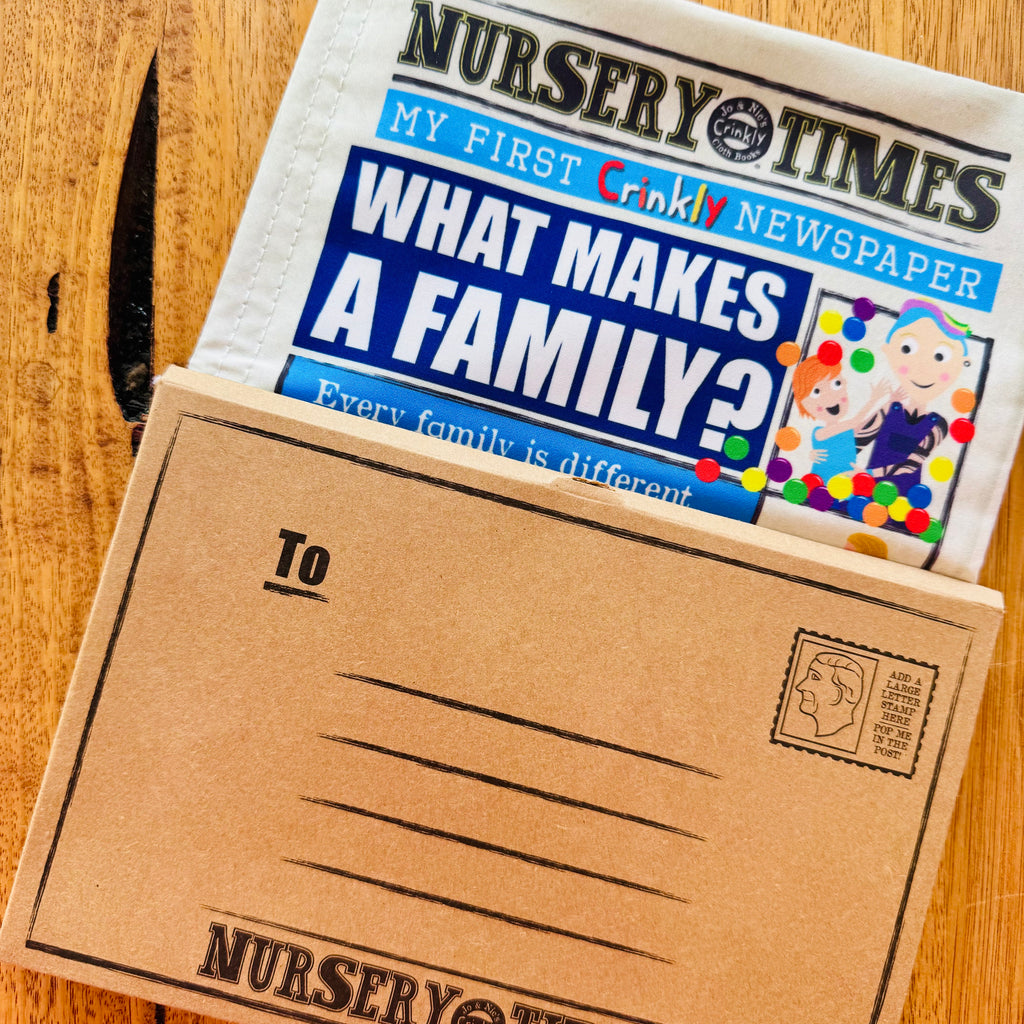 Nursery Times Crinkly Newspaper - What Makes A Family