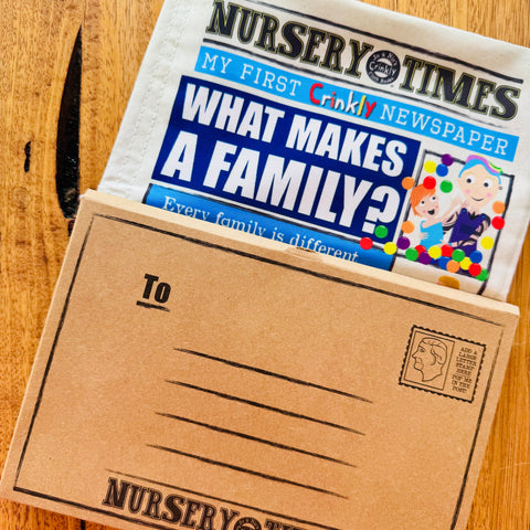 Nursery Times Crinkly Newspaper - What Makes A Family