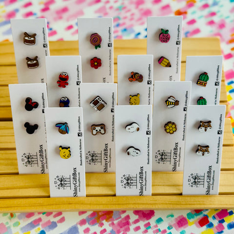 Hand Painted Wooden Earrings