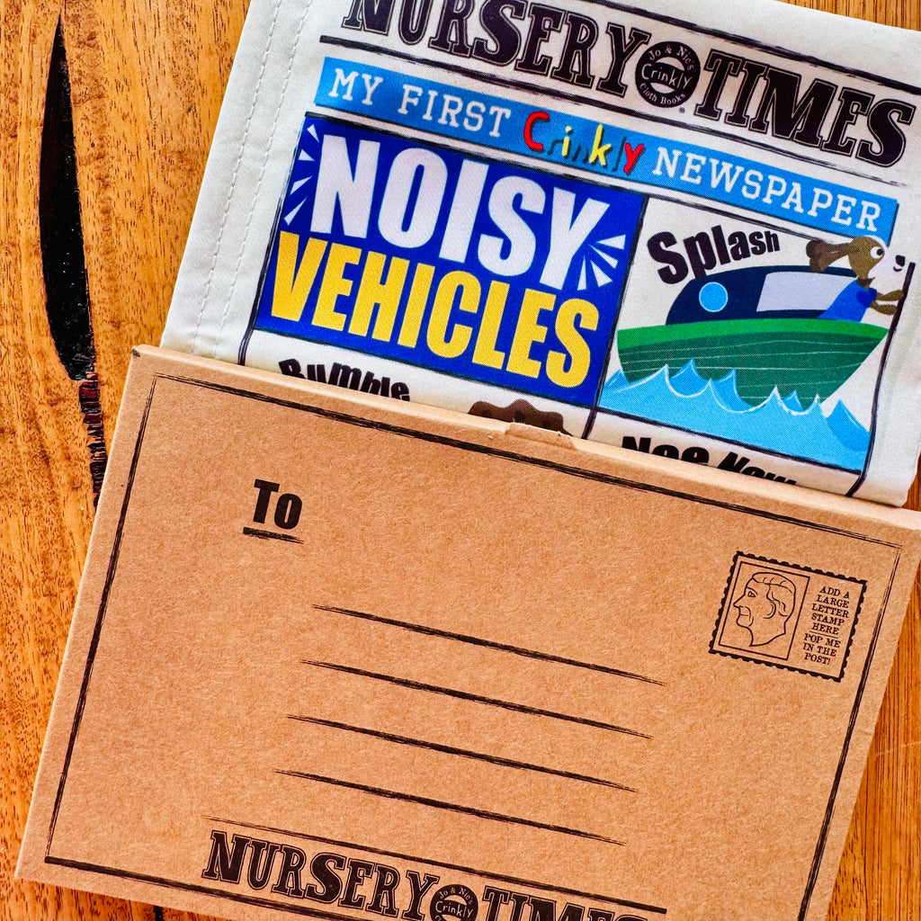 Nursery Times Crinkly Newspaper - Noisy Vehicles