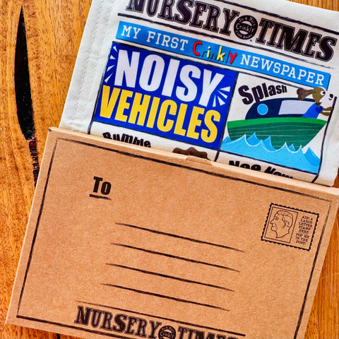 Nursery Times Crinkly Newspaper - Noisy Vehicles