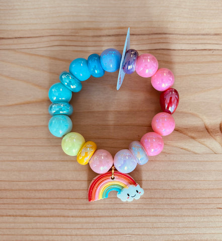Red Bobble - Violet's Happy Rainbow Bracelet