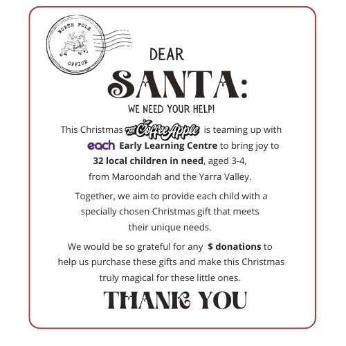 The Coffee Apple - Local Toy Appeal Donation Gift Card