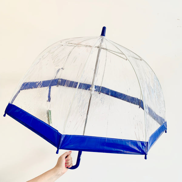 Kids Birdcage Umbrella - Light Blue Border