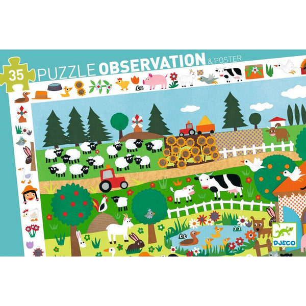Djeco Observation Puzzle - The Farm  35pc