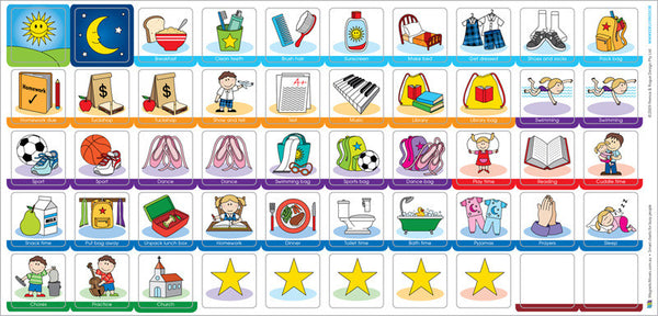 My Busy School Week - Magnetic Rewards Chart