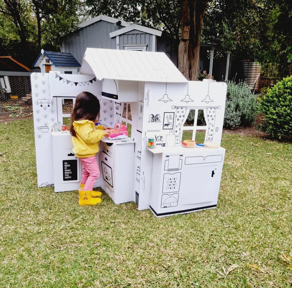 Play Kitchen (ages 2+) - Recycled Corrugated Cardboard
