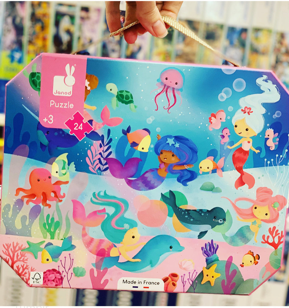 Janod - Mermaids Suitcase Puzzle 24 Pcs