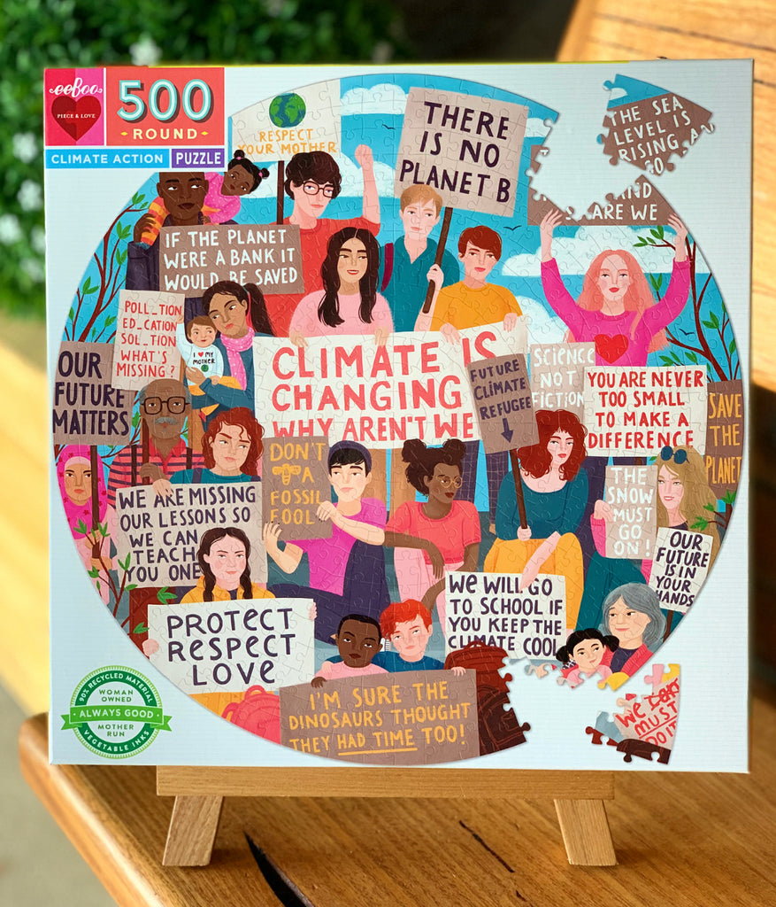 eeBoo - Climate Change -500pc Round puzzle