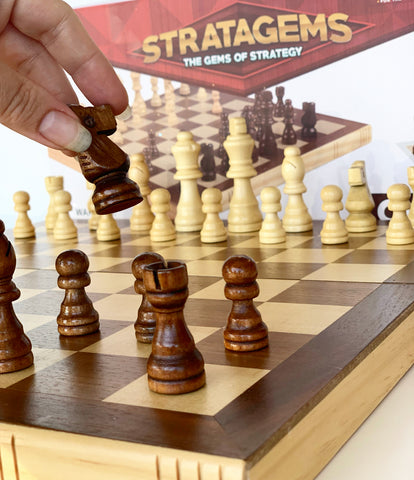 Wooden 15" Chess Set - Stratagems