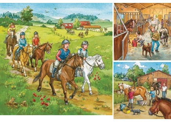 Ravensburger - A Day with Horses Puzzle 3x49 pieces