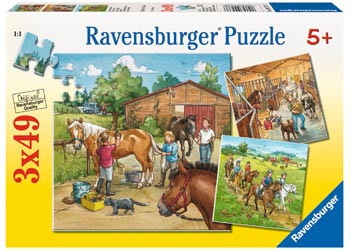 Ravensburger - A Day with Horses Puzzle 3x49 pieces